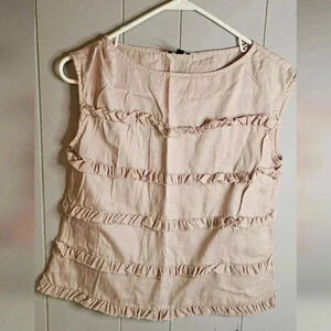 Talbots Blush Pink Ruffled Sleeveless Top 6P